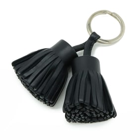 HERMES Carmen Unodos Key Ring Keychain Tassel Charm Annu Miro Black