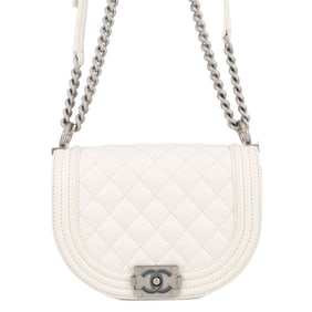 CHANEL Chain Shoulder Bag, Matelasse, Coco Mark, Boy Chanel, Small, Caviar Skin, AS3350, CHANEL,