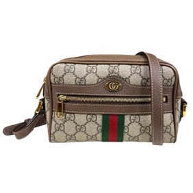 Pre-owned Gucci Ophidia Mini Shoulder Bag in GG Supreme Canvas (517350) Beige. Women's.