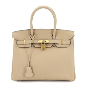 Hermes Hermès Birkin 30 Togo Trench Handbag, A Stamp, Gold Hardware