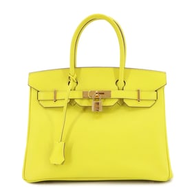 Hermes Hermès Birkin 30 Epsom Lime Handbag with Y Stamp and Gold Hardware