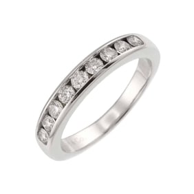 Tiffany & Co. Half Circle Channel Setting Diamond Ring, Size 9.5, Platinum