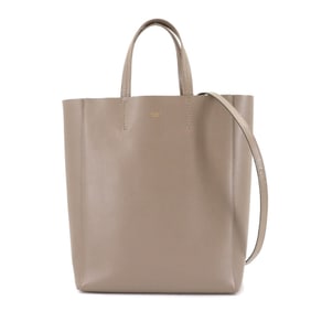 Celine Small Vertical Cabas 2-way Tote/Shoulder Bag in Taupe Leather (189813)
