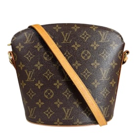 Pre-owned Louis Vuitton Drouot Monogram Shoulder Bag in Canvas M51290 Brown, Women's