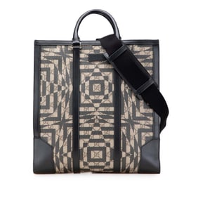 Gucci GG Kaleido Supreme Shoulder Bag Tote 406387 Beige Black Leather Women's GUCCI