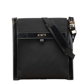 Gucci Crossbody Shoulder Bag 019 0424 Black Leather Nylon Canvas Women's GUCCI