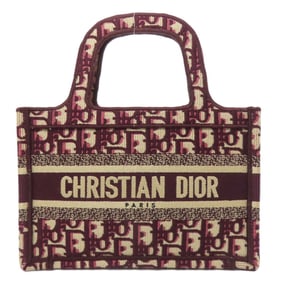 Christian Dior Book Tote Mini Handbag Canvas Women's