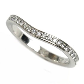 CARTIER Pt950 Platinum Ballerina Wedding Ring B4093047 with Diamonds, Size 7, 47mm, 2.7g, Women's