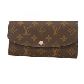 Louis Vuitton Monogram Portefeuille Emilie Long Wallet M61289 Brown Rose Ballerine Women's