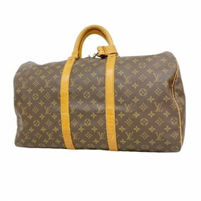 Louis Vuitton Monogram Keepall 50 Boston Bag M41426 Brown Men's and Women's