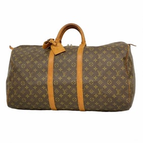 Louis Vuitton Monogram Keepall 55 Boston Bag M41424 Brown Men's and Women's