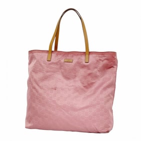 Gucci GG Nylon Tote Bag 295252 Pink Champagne Women's