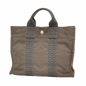 Hermes Air Line PM Canvas Handbag, Gray, Women's