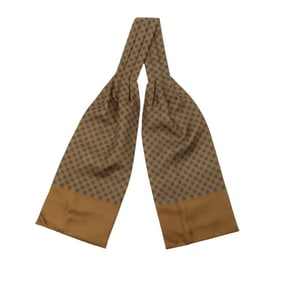 Hermes Hermès Ascot Tie with Rudder Motif, Khaki Blue Silk, Men's