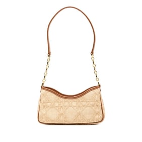 Christian Dior Dior 30 Montaigne Hobo Avenue Chain Handbag in Beige and Brown Raffia Leather for