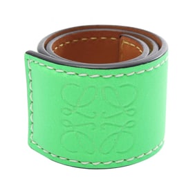 LOEWE Anagram Slap Small Bracelet, Leather, Women's, Green, 119.19.336