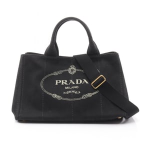 Prada Canapa Tote Bag, Canvas, Women's, Black, BN2642