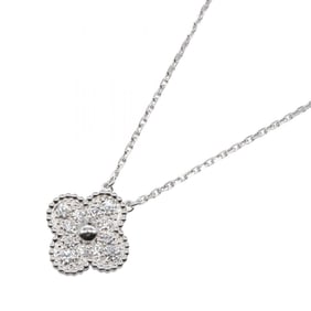 Van Cleef & Arpels Vintage Alhambra Diamond Necklace, 18K White Gold with Diamonds, Women's, Silver