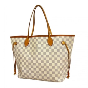 Louis Vuitton Damier Azur Neverfull MM Tote Bag N51107 White Women's