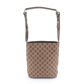 Gucci GG Canvas 001-4286 Leather Shoulder Bag One-Shoulder Tote Brown Women's