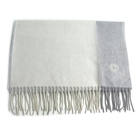 HERMES Summer Block Scarf, Beige and Light Gray, Unisex
