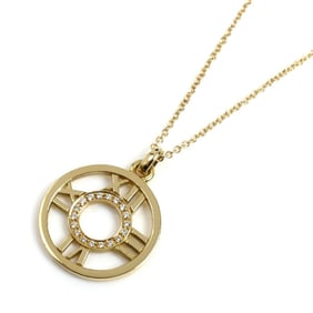 TIFFANY & Co. 18K Yellow Gold Atlas Medallion Diamond Necklace, 3.9g, 41/46cm, Women's