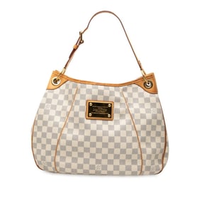 Louis Vuitton Damier Azur Galliera PM Shoulder Bag N55215 White Leather Women's LOUIS VUITTON