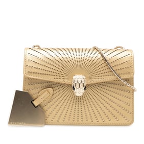 BVLGARI Serpenti Forever Shoulder Bag in Gold Leather for Women