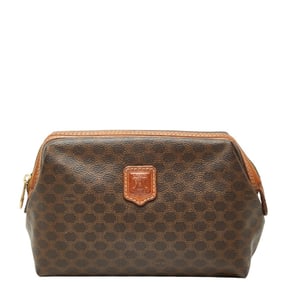 Celine Macadam pouch, brown leather, women's.