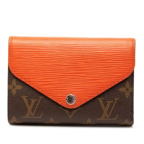 Louis Vuitton Monogram Epi Portefeuille Marly Compact Tri-fold Wallet M60495, Pimmon Brown and