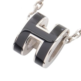 Hermes Hermès MINI POP H necklace in stainless steel, available silver and black.