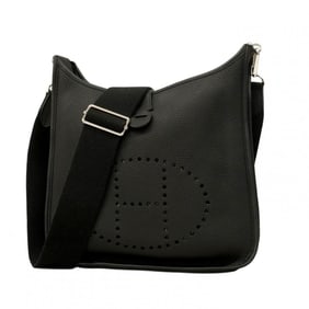 Hermes Hermès Evelyn 3PM Shoulder Bag, Taurillon Clemence, Black, P Stamp, Women's