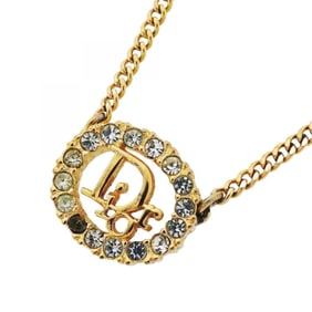 Christian Dior necklace, GP plated rhinestone gold for women