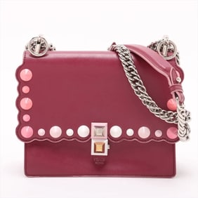 Fendi Mini Canai 8M0381 Leather 2-Way Chain Shoulder Bag for Women