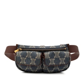 Celine Paris Macadam Waist Bag in Blue, Brown, Denim and Leather for Women