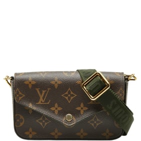Louis Vuitton Monogram Multi Pochette Felicie Crossbody Shoulder Bag M80091 Brown Leather Women's