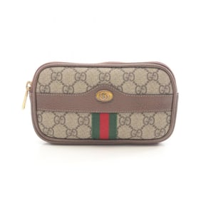 Gucci Ophidia GG Supreme Sherry Line Waist Bag, Coated Canvas and Leather, Women's, Beige Brown,