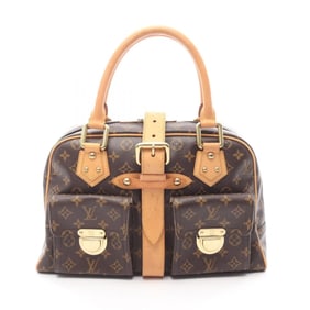 Louis Vuitton Manhattan GM Handbag, Coated Canvas and Leather, Monogram, Women's, Brown, M40025