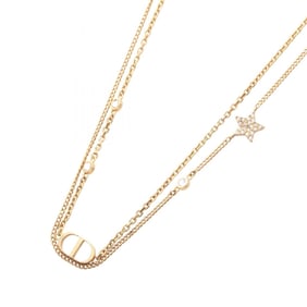 Christian Dior Dior CD logo star necklace with gold-plated rhinestones for women, available in gold