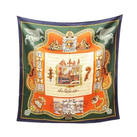 Hermes Hermès Carré 90 in Salzburg Silk Scarf for Women, Navy Multicolor