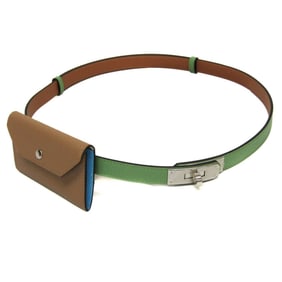 Hermes Kelly Pocket Belt 18 Women's Leather Standard Belt Brown,Green