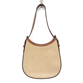 Tod's Oboe One-shoulder Bag Women's Leather,Raffia Shoulder Bag Light Brown