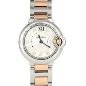 Cartier Ballon Bleu SM PG Combination 11P WE902030 SSxPG Quartz Watch