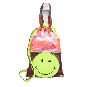 Loewe Paula’s Ibiza Collaboration DOUBLE TOTE SMILEY WINK Women's Nylon,Leather Shoulder Bag,Tote