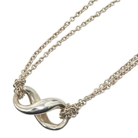 Tiffany & Co. Infinity Necklace, Double Chain, SV925 Silver, Women's