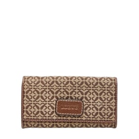 LOEWE Anagram Long Wallet Brown Canvas and Leather Women's