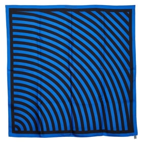 Louis Vuitton x Sol LeWitt Scarf Muffler Blue Black Silk Women's LOUIS VUITTON