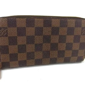 LOUIS VUITTON Zippy Wallet N60015 Ebene (Brown) Damier Round Long for Men and Women