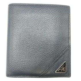 PRADA Prada Triangle Wallet 2MO004 Black Leather Men's Bifold