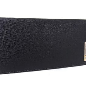 Cartier Santos Black Leather Men's Bifold Long Wallet